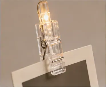 Foto led-lichtsnoer met knijpertjes, eén knijper, met foto