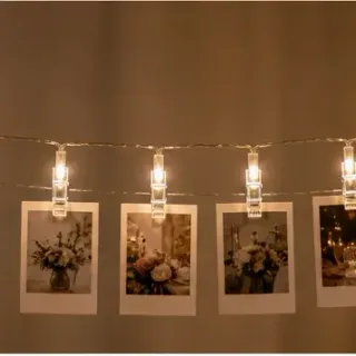 Foto led-lichtsnoer met knijpertjes