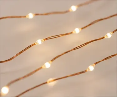 Koperdraad ledverlichting (wit, geel of paars), de draadjes met ledjes