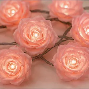 Rozenbloem lichtsnoer (roze, wit of rood/wit), de roze rozen