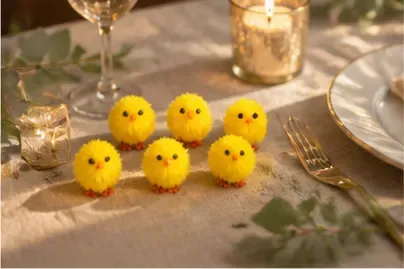 Mini kuikentjes (set van 6) in gebruik, diner