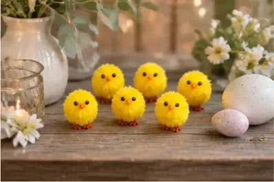 Mini kuikentjes (set van 6) in gebruik, feest