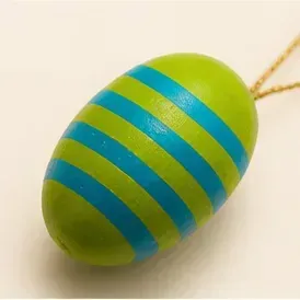 Beschilderd paasei (3 prints), groen met streepjes