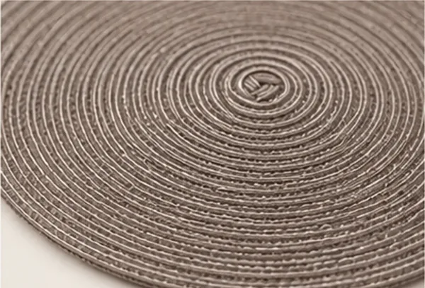 Placemat geweven (3 kleuren), de weefstructuur van dichtbij