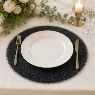 Placemat glinster, zwart
