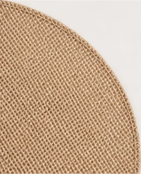 Placemat, jute, de rand van dichtbij
