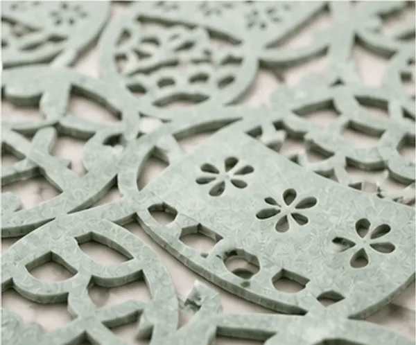 Placemat paaseieren, groen, de eieren van dichtbij