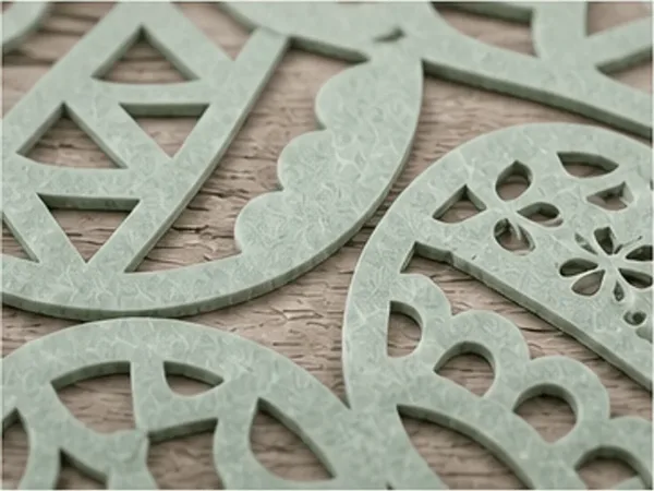 Placemat paaseieren, groen, de patronen van dichtbij