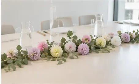 Pompoenbloemen (set van 16) in gebruik, bedrijfsevenement