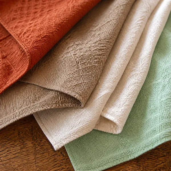Servet stof (4 kleuren), de vier kleuren van dichtbij