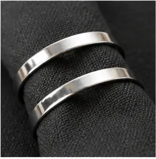 Servetring, dubbel (zilver of zwart), de zilveren ring