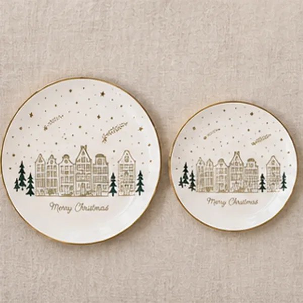 Servies Village goud (2 maten), de twee maten