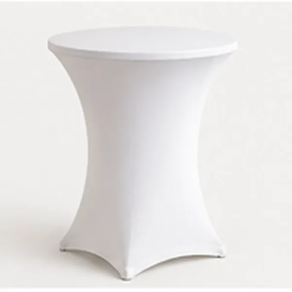 Statafel rond met witte stretch tafelrok