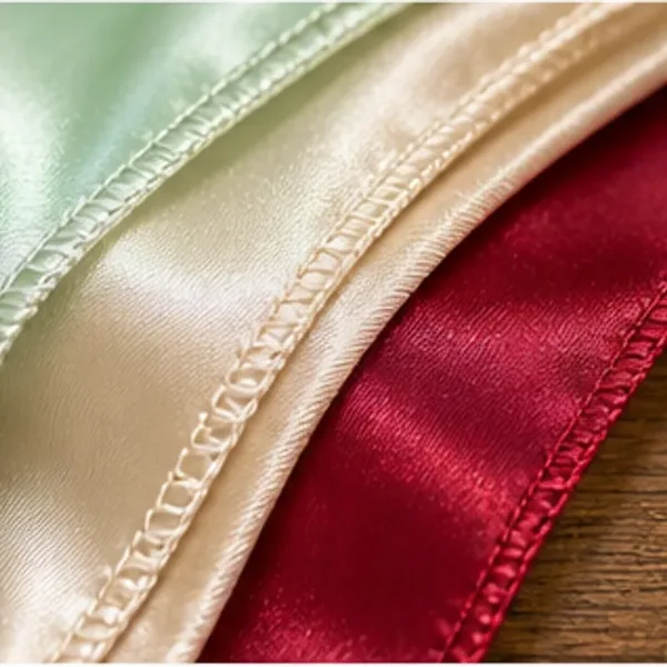 Stoelstrik satijn (3 kleuren), de afgewerkte rand