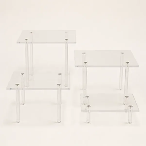 Taartplateau plexiglas, de drie hoogtes