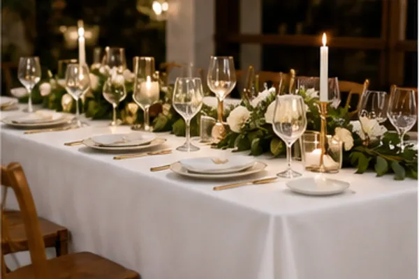 Tafelkleed, wit in gebruik, diner