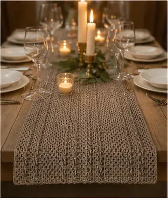 Tafelloper Boho, bruin in gebruik, diner
