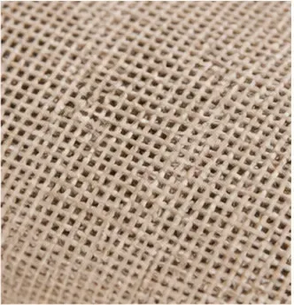 Tafelloper jute, naturel, de weefstructuur van dichtbij