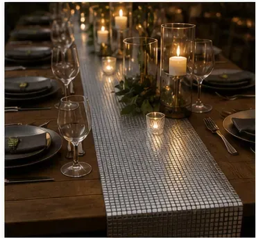 Tafelloper, zilvermozaïek in gebruik, diner