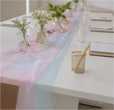 Tafelloper, pastelkleurig in gebruik, bedrijfsevenement