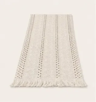 Tafelloper Boho, crème, de hele loper