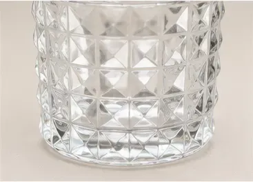 Theelichthouders, geslepen glas (set van 2), oppervlak