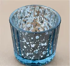 Theelichthouders, mercury blauw (set van 2), bovenkant
