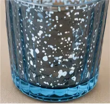 Theelichthouders, mercury blauw (set van 2), oppervlak