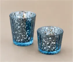 Theelichthouders, mercury blauw (set van 2), objectfoto
