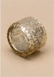Theelichthouders, mercury goud (set van 2), onderkant