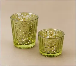Theelichthouders, mercury groen (set van 2), objectfoto