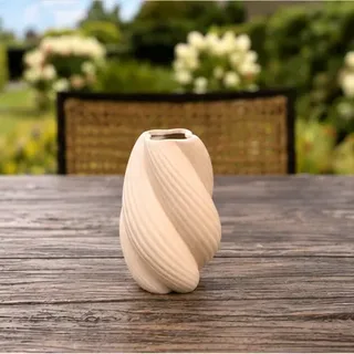 Vaas, beige spiraal