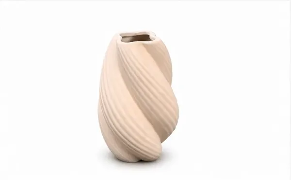 Vaas, beige spiraal, objectfoto