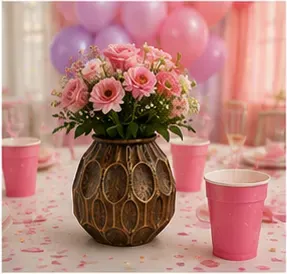 Vaas, brons reliëf in gebruik, kinderfeest