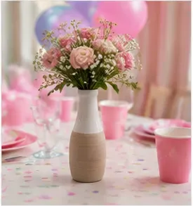 Flesvaasje, aardewerk in gebruik, kinderfeest