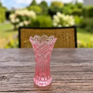 Glazen vaas, roze
