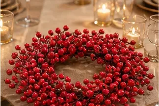 Veenbessenkrans, rood in gebruik, diner